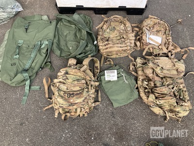 (1) Assault Pack, (4) Rucksack Packs, (9) Field Packs & Assorted Items