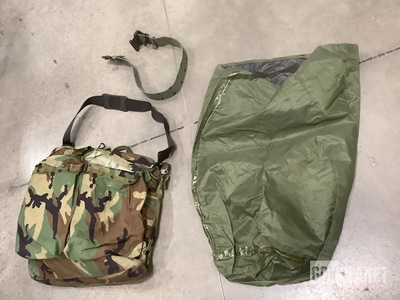 (22) Individual Equipment Belts, (8) Clothing Bags & Assorted Items