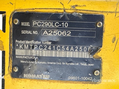 2012 Komatsu PC290 Tracked Excavator