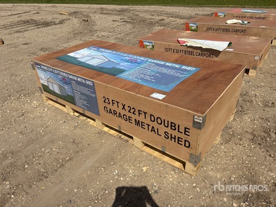 2026 AGR-MS2322 23 ft x 22 ft Double Garage Metal 倉庫 (Unused)
