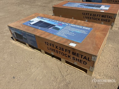2026 AGR-LS1228 12 ft x 28 ft Metal Livestock Shelter (Unused)