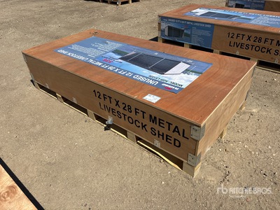 2026 AGR-LS1228 12 ft x 28 ft Metal Livestock Shelter (Unused)