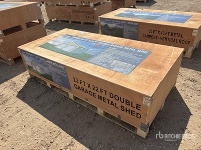 2026 AGR-MS2322 23 ft x 22 ft Double Garage Metal 倉庫 (Unused)