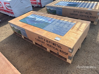 2026 Rhino AGR-MC2030 20 ft x 30 ft Metal Tettoia per Auto (Unused)