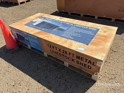 2026 AGR-LS1228 12 ft x 28 ft Metal Livestock Shelter (Unused)