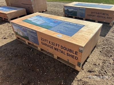 2026 Rhino AGRMS2322 23 ft x 22 ft Double Garage Metal Shed (Unused)