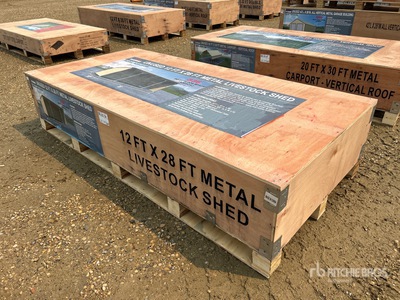 2026 AGR-LS1228 12 ft x 28 ft Metal مأوى الماشية (Unused)