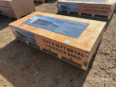 2026 AGR-LS1228 12 ft x 28 ft Metal Livestock Shelter (Unused)