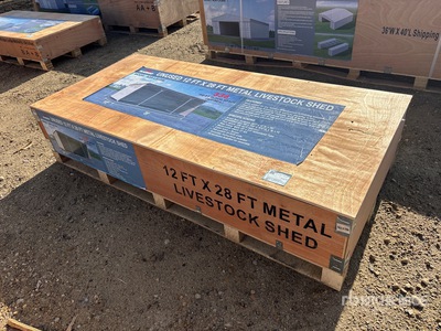 2026 AGR-LS1228 12 ft x 28 ft Metal Livestock Shelter (Unused)
