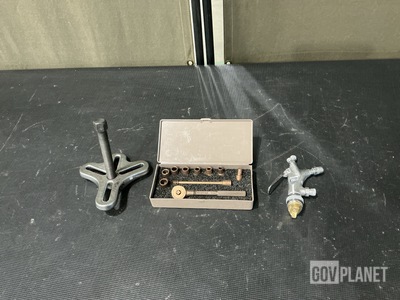 (2) Paint Gun Attachments, (1) Socket Wrench Set & Assorted Items