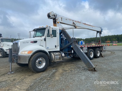Manitex 1770C 34000 lb Straight Boom on 2012 Peterbilt 348 6x4 Flatbed Truck with Crane