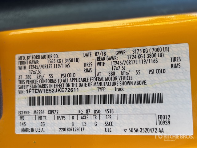 2018 Ford F-150 XL 4x4 Crew Cab Pickup