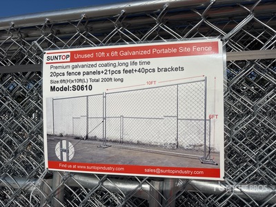 Quantity of (20) 2026 SUNTOP S0610 10 ft x 6 ft Chain Link Temporary Site Fence (Unused)