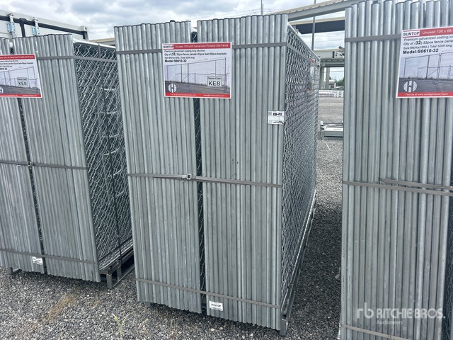 Quantity of (32) 2026 SUNTOP S0610-32 10 ft x 6 ft Chain Link Temporary Site Fence (Unused)