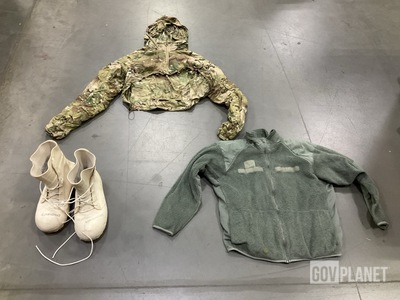 (15) Pairs of Boots, (37) Cold Weather Jackets & Assorted Items