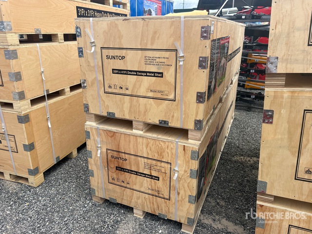 2026 SUNTOP S2541 Double Garage Metal Storage Building (Unused)