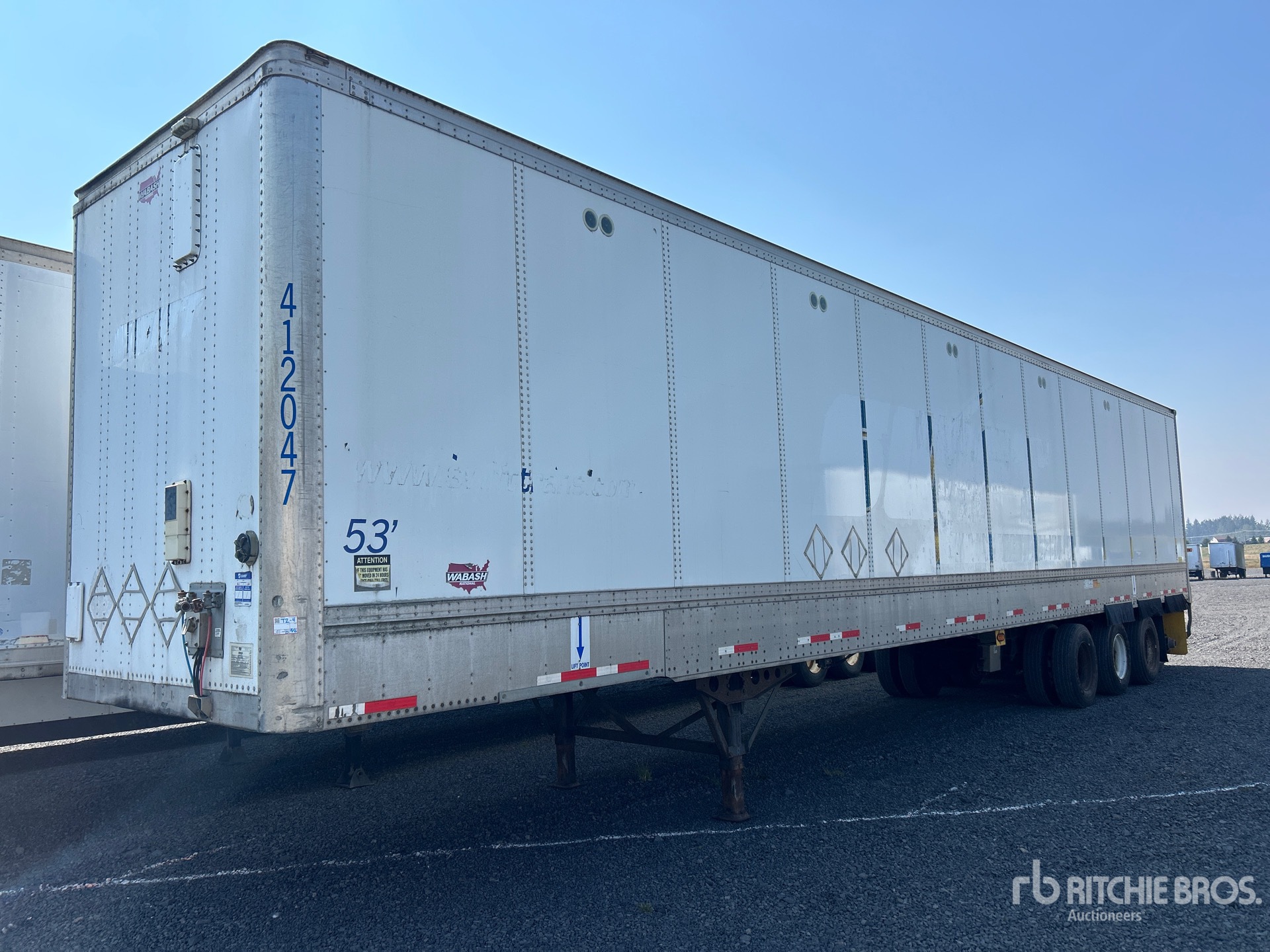 2012 Wabash 53 ft x 102 in Quad/A Van Trailer