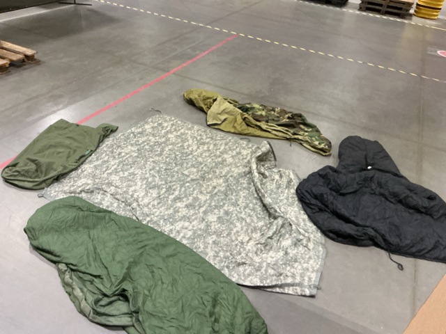 (14) Wet Weather Poncho Liners, (48) Duffel Bags & Assorted Items (14) Wet Weather Poncho Liners, (48) Duffel Bags & Assorted Items