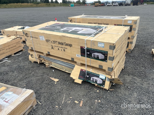 2026 KJ K4525 45 ft x 25 ft Double Garage Metal Shed (Unused)