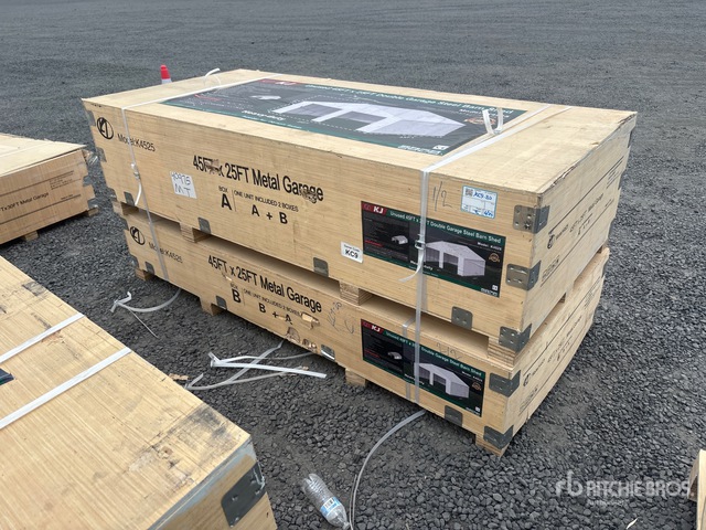 2026 KJ K4525 45 ft x 25 ft Double Garage Metal Shed (Unused)