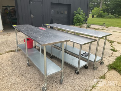 (3) Stainless Steel Tables