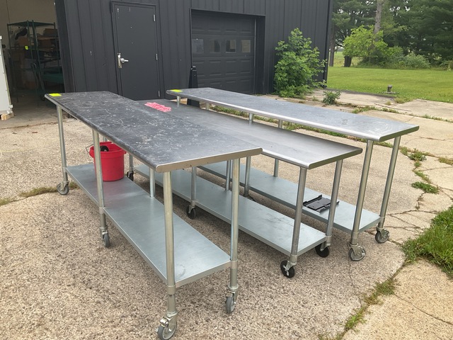 (3) Stainless Steel Tables