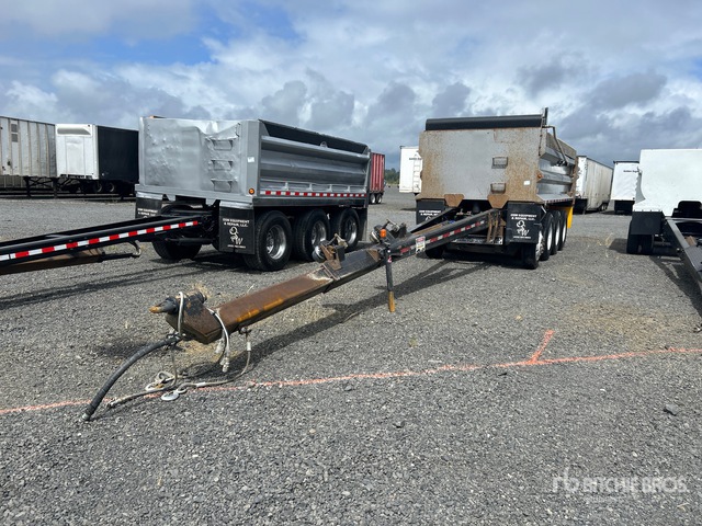 2014 OSW 18 ft Quad/A Pup Dump Trailer