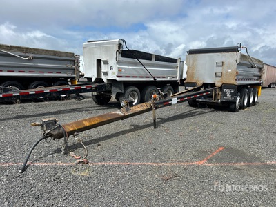 2015 OSW 18 ft Quad/A Pup Dump Trailer