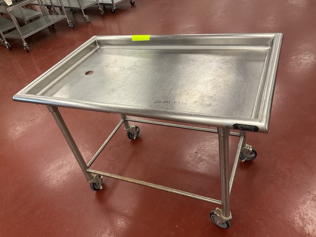 Amtekco Stainless Steel Drain Table w/Wheels