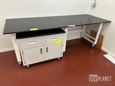 (1) Rolling Table & (1) Rolling Cabinet