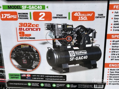 TMG GAC40 30 cfm Skid-Mounted 40 gal 2-Stage Sprężarka powietrza (Unused)
