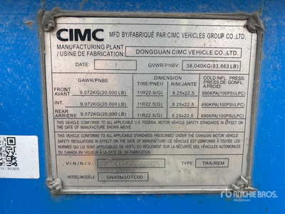 2023 CIMC GN40M3OTC00 40 ft Tri/A Remolque Portacontenedores