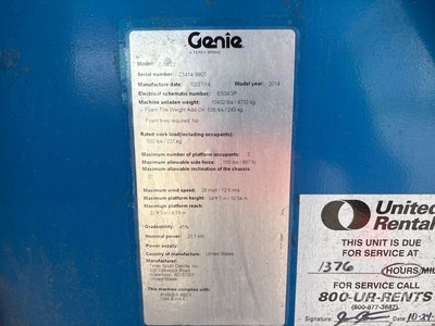 2014 Genie Z-34/22N 4WD Dual Fuel Plataforma Elevadora Articulada