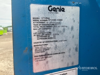 2017 Genie GTH-844 Telehandler