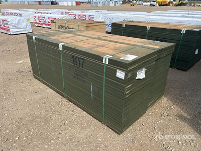 Quantity of (100) 2 ft x 8 ft 3/4 in. G1S with Smooth Overlay 1 Side Douglas Fir 7 Ply No Stamp Formply Plywood (Unused)