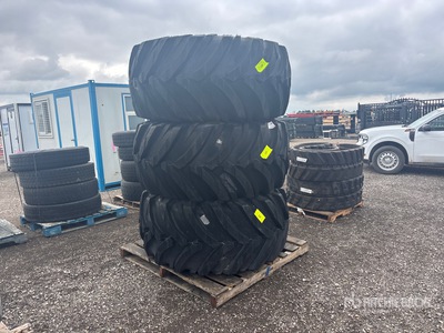 Quantity of (3) Nokian 710/55-34 24PR,TRS2 Comes With Rims Tires