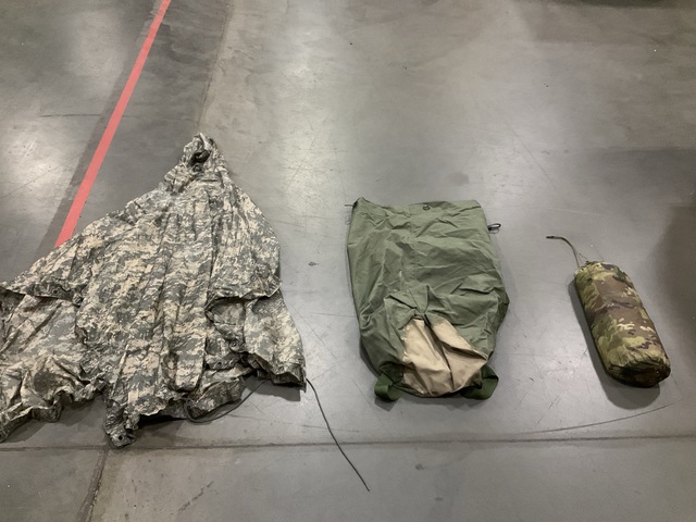 (101) Duffel Bags, (29) Wet Weather Ponchos & Assorted Items