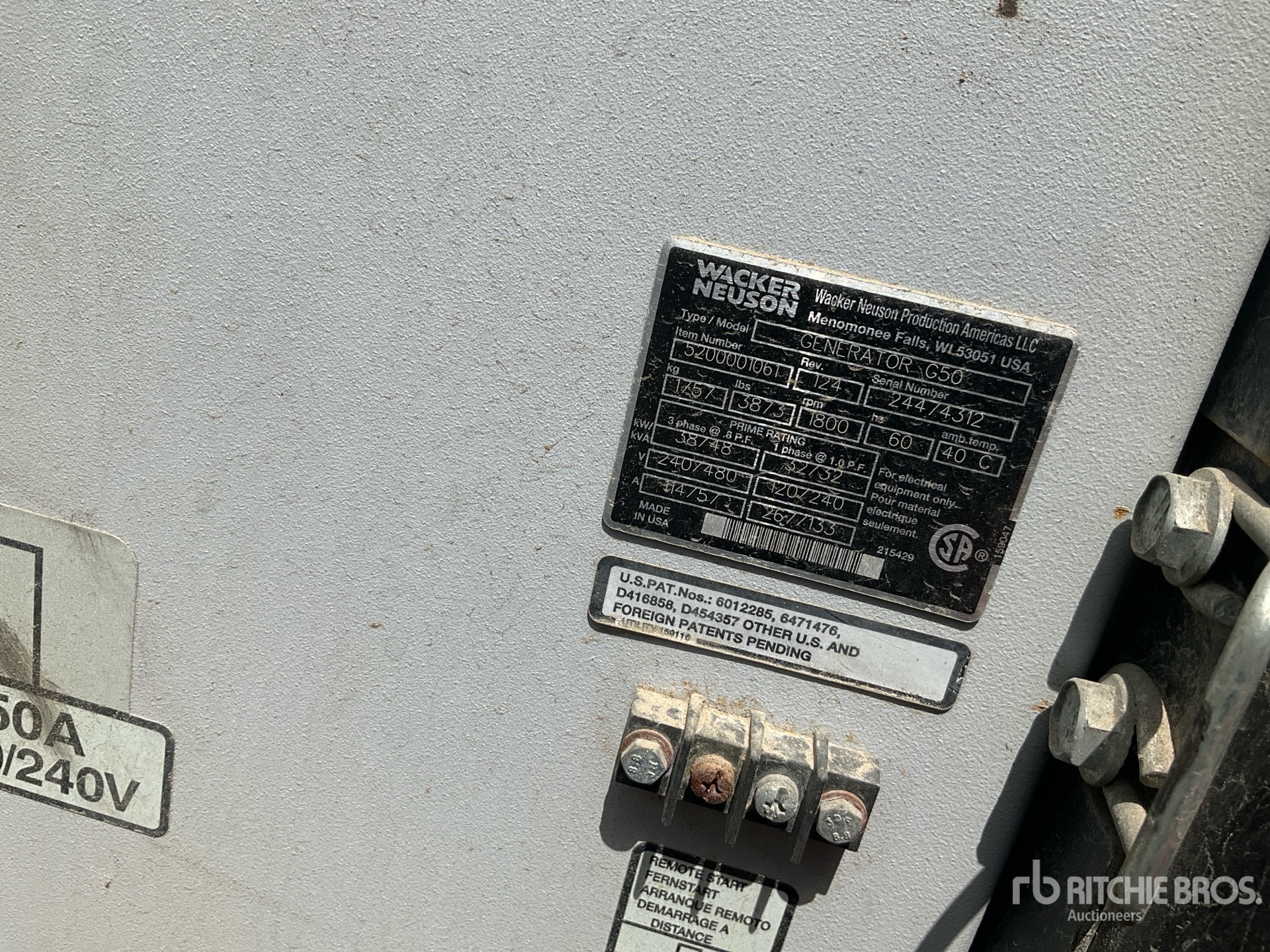 2018 Wacker Neuson G50 Generator Set
