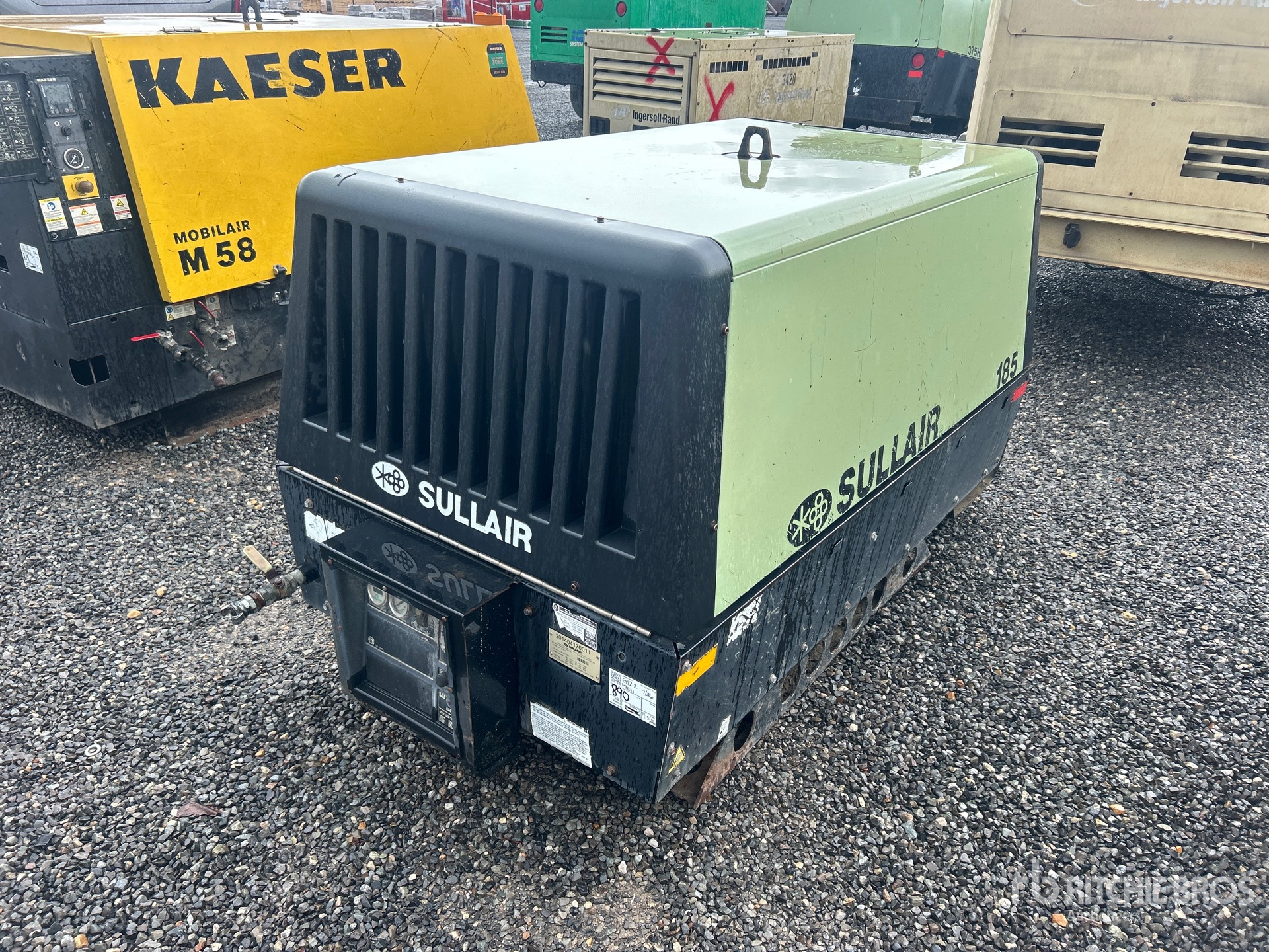 2014 Sullair 185DPQ 185 cfm Skid-Mounted Air Compressor
