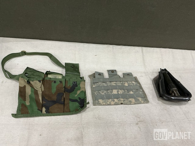 (58) Ammunition Bags, (24) Entrenching Tools, (45) Pouches & Assorted Items
