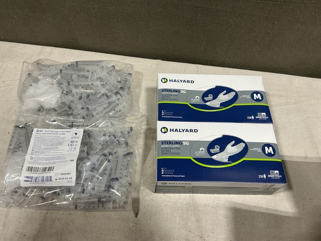 (68) Boxes of Halyard Exam Gloves & (20) Boxes of BD 305220 Oral Syringes