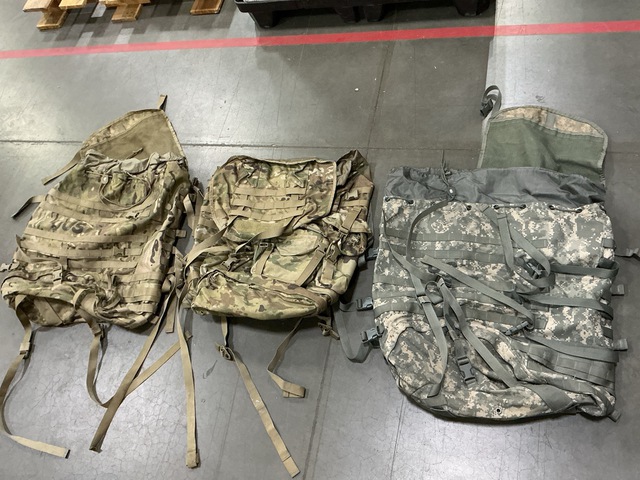 (9) Field Packs, (24) Large Rucksack Field Packs & Assorted Items