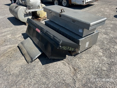 Quantity of (2) Truck Toolboxes & (1) 90 Gal Bed Mounted Fuel Tank - Fits Truck