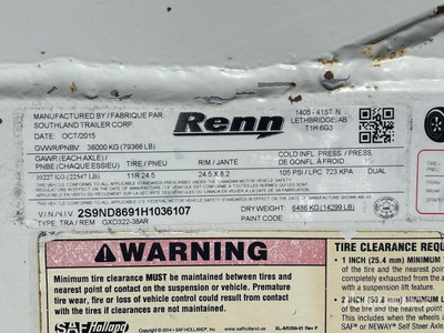 2017 Renn GCD322-38AR 38 ft Tri/A Belly Dump Trailer
