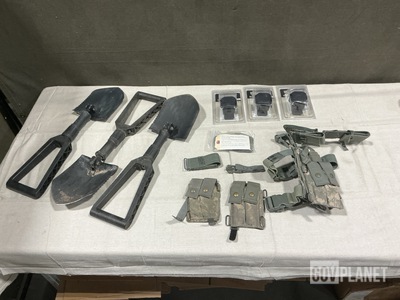 (14) Pistol Holsters, (31) Entrenching Tools & Assorted Items