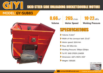2026 GIYI GY-SUB83 83 in Skid Steer Side Unloading Bucket (Double Motor) (Unused)