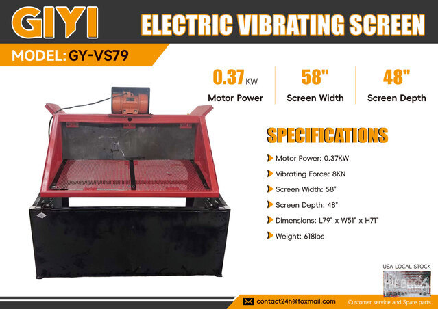2026 GIYI GY-VS79 Electric Vibratory Screen (Unused)