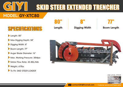 2026 GIYI GY-XTC80 80 in Extended Zanjadora para minicargadora (Unused)