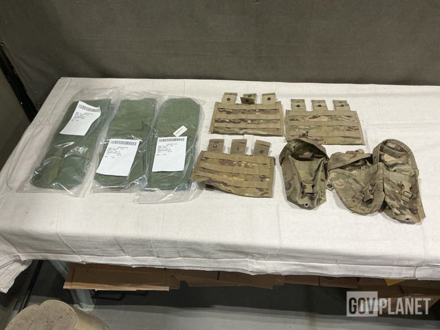 (30) First Aid Kit Pouches, (72) Radio Set Carriers & Assorted Items