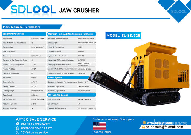 2026 SDLOOL SL-SSJ325 Jaw Crusher (Unused)